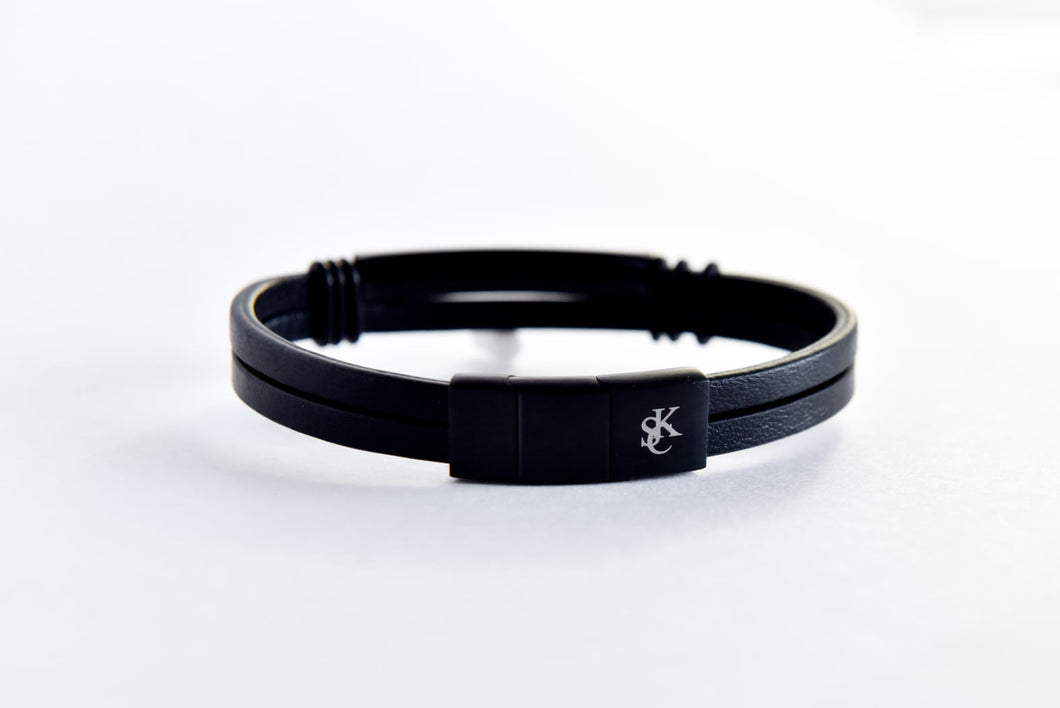 Toretto - Leather Bracelet in Black - BR19003