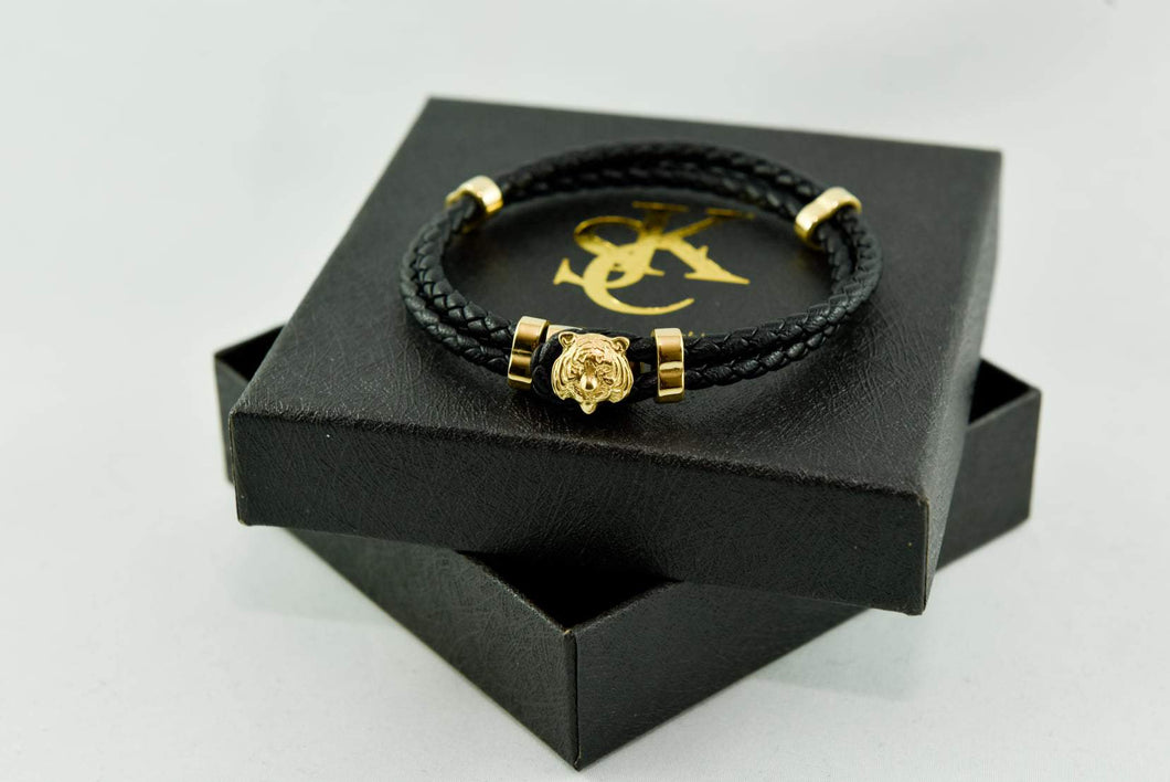 Kids Size Tiger Leather Bracelet - BR19005